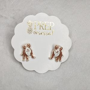 Pitbull Enamel Stud Earrings